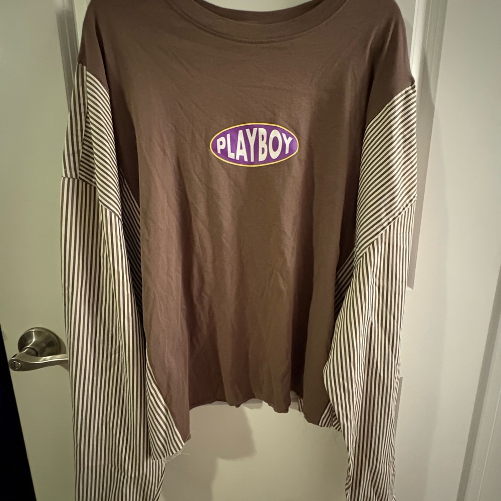 PLAYBOY Brown Long Sleeve Tee
